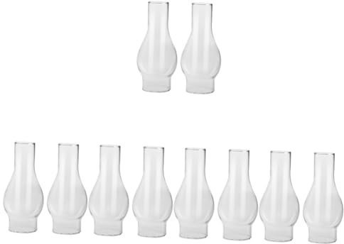 Gatuida 5 Sätze Lampenschirm Retro Weinglas Lampenschirm Kerosinlampenabdeckung Austausch des Öllampenschornsteins Petroleumlampenschirm Kleiner Öllampenkamin Transparent 2 Stück * 5