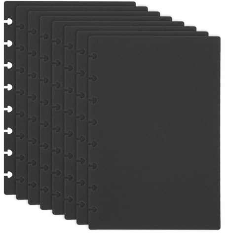 PATIKIL 4 Paar Discbound Notizbucheinband, 14,6 x 22,2 cm, Junior-Größe, PP-Disc-Planer, Cover für Arc Notebook Happy Planner Büroprodukt, Schwarz