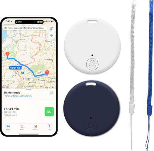 Traceur GPS Bluetooth 5.2 Localisateur Intelligent pour Clés, Portefeuilles, Sacs, Animaux, Valises, Compatible iOS & Android, Alarme Sonore Puissante, Batterie Remplaçable, Portée 15m, Localisation