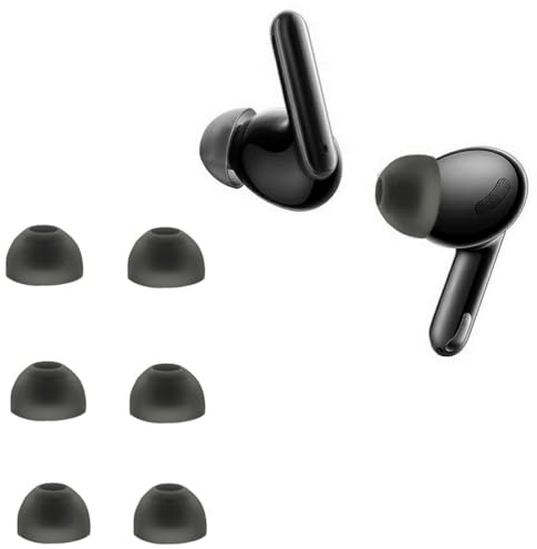 Tapones de silicona de repuesto para Oppo Enco Free2 /Enco Free 2i /Enco X, almohadillas de repuesto para auriculares in-ear, 6 unidades, color negro