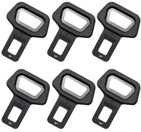6 Stück Autozubehör Anschnaller Adapter, Universelle Schutzstecker Schwarz, Auto Innenraum Zubehör Kunststoff mit Metallkern, Autoteile Ersatzteile für Fahrzeug Innenraum, Auto Zubehör Universal