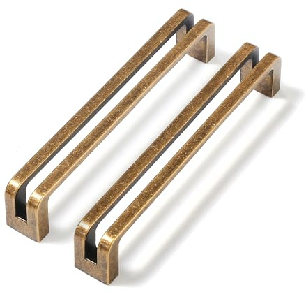 Frekibaz 6 Stück Schrankgriffe Vintage Möbelgriffe Messing 128mm | Griffe Für Küchenschränke Türgriffe Küche Schranktürgriffe Schubladengriffe Griffe Möbel