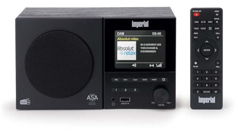 Imperial DABMAN 120BK DAB+ FM Radio mit Bluetooth 5.3, Holzgehäuse, 3,5 Zoll TFT Farbdisplay, USB Player und Ladefunktion, ASA Warnsystem, 30 Senderspeicher, Dual Alarm, 5W RMS