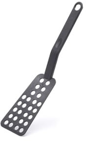 De Buyer - Spatule perforée souple en nylon pour poêle antiadhésive - 28 x 6,3 cm -, Noir