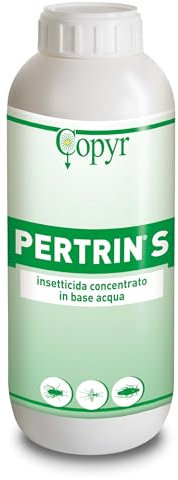 Copyr Pertrin S - Insetticida Antizanzare, Mosche, Scarafaggi, Blatte, Insetti Striscianti, Volanti - Repellente Zanzare Liquido, Uso Professionale e Domestico, Effetto Abbattente Snidante, Flacone 1L