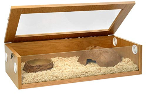 HabiStat - Oak Terrainium - L76 x D38 x H20cm (30 x 15 x 8) - Tall Reptile Enclosure - Easy Access - Simple Set Up - Glass Terrarium - Reptile Accessories