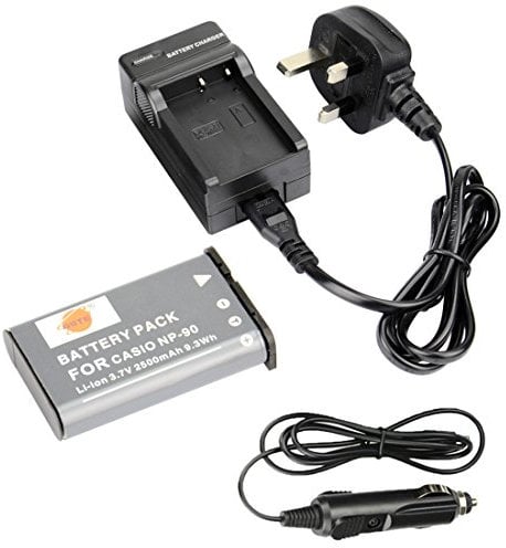 DSTE® NP-90 Rechargeable Li-ion Battery + DC94U Travel Charger Adapter for Casio Exilim EX-H10 EX-H15 EX-H20G EX-FH100 EX-FH100BK Digatal Camera