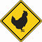 U24 Aufkleber Vorsicht Huhn Hühner 20 x 20 cm Autoaufkleber Sticker
