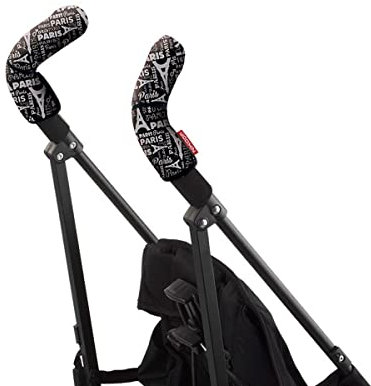 Nikidom – Bezug für Kinderwagen mit offenem Lenker Paris schwarz/grau