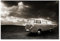 Postereck - 0528 - Oldtimer Bus, Schwarz Weiss Bulli Auto Urlaub - Fahrzeug Wandposter Fotoposter Bilder Wandbild Wandbilder - Poster - DIN A3-29,7 cm x 42,0 cm