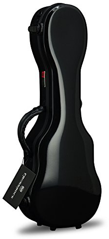 Crossrock CRF1000SUBK Hardshell Fiberglass Soprano Ukulele Case, Thick Padded, 3 Latches, Glossy Finsh in Black