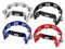 4er Set XDrum Hand Tambourin Halbmond Form Multicolor (Tambourine, 16 Paar verchromte Stahl-Schellen, Kunststoff) schwarz, rot, blau, weiß