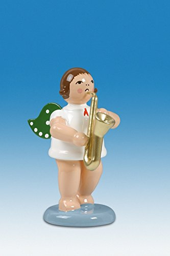 Rudolphs Schatzkiste Holzfigur Engel mit Saxophon ohne Krone Höhe 6cm NEU Holzengel Instrument Seiffen Erzgebirge Figur Dekoration Holzfiguren Weihnachten Fensterschmuck Spielzeug Deko