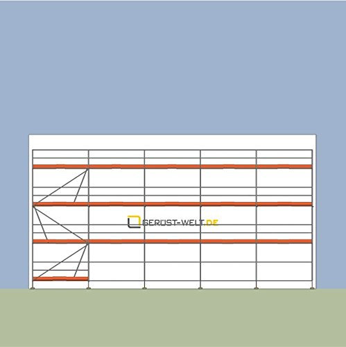 Alu Fassadengerüst Paket 105 m² Rux Super 65 Alu Feldlänge 3,0 m ca 6 m Standhöhe