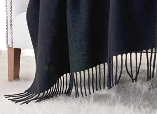 Wohnen & Accessoires GmbH & Co. KG Kaschmirplaid, Wolldecke Riviera aus Kaschmir-Merino in vielen Farben 130x190cm (schwarz)