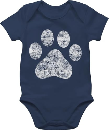 Shirtracer - Baby Body Kurzarm - Tiermotiv Animal Print - High Five Hunde Pfote