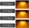 4 Unids Ultra Thin 6 LED Luces de Advertencia de Emergencia Peligro Estroboscópico Intermitente Luz Universal para 12-24 V Coche Vehículo Camión Remolque Caravana Motocicleta Van(Ámbar)