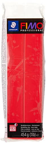 Staedtler FIMO professional ofenhärtende Modelliermasse (Großblock 454g (1 lb)) Farbe: reinrot
