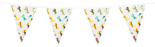 Boland 50000 - Wimpelkette Einhorn, Länge 4 m, Girlande, Hängedekoration, Tier, Geburtstag, Mottoparty, Karneval