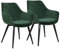 WOLTU Esszimmerstühle 2er Set Küchenstühle Wohnzimmerstühle Polsterstühle Sessel, Armlehnstühle mit Rückenlehne, für Esszimmer, Küche, Wohnzimmer, Samt, Metallbeine, Grün, BH153gn-2