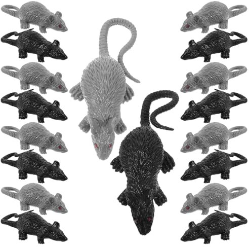 STOBOK Realistic Looking Rats Small Mouse Model Scary Prank Prop for Halloweenl Party Joke Toy,20Pcs