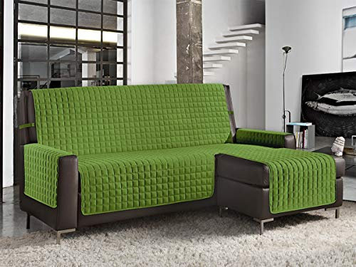 Banzaii Copridivano con Penisola Trapuntato Tinta Unita Antimacchia Imbottito 2 Posti Verde con Penisola Sinistra