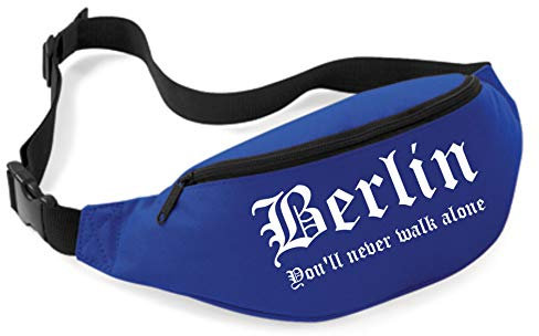 Uglyshirt89 Berlin Bauchtasche | Ultras Fussball Sport Fan Tasche (Blau)