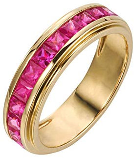Daesar Damen Ringe 18K Gold Rose Rot Rubin 1.65ct Verlobung Gold Ringe Große 58 (18.5)