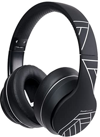 PowerLocus P6 Bluetooth Kopfhörer Over Ear, Over Ear Kopfhörer Kabellos mit Super Bass, 40Std. Spielzeit,Mikrofon,Voice Assistant, Passiv Noise Cancelling für iPhone,Samsung,iPad,PC,Laptop,TV