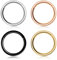 Kucheed 4 Stück Nasenring für Damen und Herren, Creolen aus Chirurgischem 316L Stahl Septum-Clicker Segmentring mit Scharnier, 8mm Hypoallergenes Conch Lobe Piercing Daith-Helix-Ring (18G 8mm)