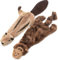 2-in-1 Quietschendes Hundespielzeug mit weichem, beständigem Stoff für kleine, mittlere und große Haustiere by Best Pet Supplies - Keine Füllung für das Spielen im Haus, Affe, Eichhörnchen, size S