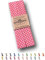 Sandras-Bastelladen Schrägband/Einfassband Baumwolle gefalzt 3m x 20mm - Punkte Muster 1016-Rosa-Weiß