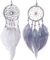 Mini Traumfänger Anhänger mit Federn Dreamcatcher Klein Traumfänger für Baby Traumfänger Handgefertigt Dreamcatcher Net Dekoratio Perfekt für Zuhause Wand Zimmer Fenster und Auto (grau weiß) 2 Stück