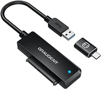 GRAUGEAR USB 3.2 Adapter für 2.5” SATA HDD/SSD Festplatten Laufwerke 6 Gbit/s USAP SATA I II III