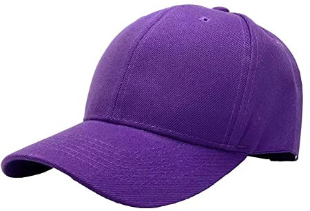 Etyepoh Baseball Cap für Herren und Damen, Unisex Kappe Verstellbar Reine Farbe Baseboard Baseballkappe Mütze (A-lila,one Size