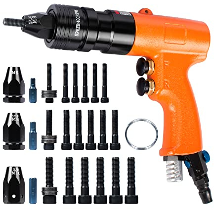 INPANOLS Metric Pneumatic Rivet Nut Tool Kit, Air Rivnut Gun with M6, M8 & M10 Mandrels