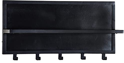 Caro B Porte-manteau mural en métal massif avec 5 crochets Noir 70 cm