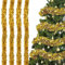 SUNCHE 4 Stück Weihnachten Lametta Girlande, Weihnachten Lametta Glänzend, Weihnachten Deko Lametta, 2m Glänzend Lametta Girlande, Dekoration für Weihnachtsbaum Weihnachtsfeier Geburtstagsparty, Gold