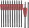 WANVZME 12 Stück 7,5 Carbon Armbrust Bolzen Pfeile für Mini Armbrust Jagd und Zielpraxis,15 Armbrustbolzen Armbrustpfeile mit 2 Flügel schraubel Ersatz Pfeilspitze Spitze (15zoll, rot)