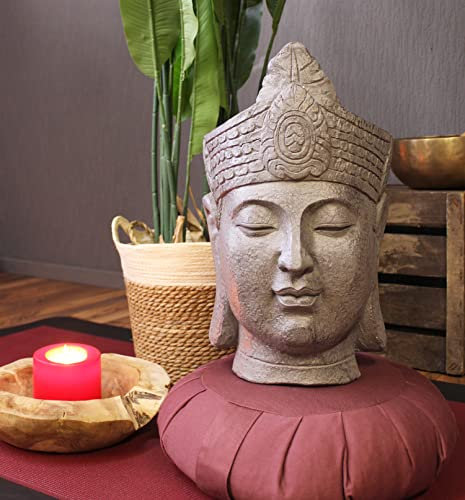 Arnusa Blumentopf Buddha Kopf Pflanztopf 43 cm Groß Büste Kunststein Gartendekoration Pflanzengefäß