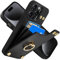 CUSTYPE Hülle für iPhone 12 Pro Hülle für iPhone 12 Handyhülle【Mikrofaser-Leder】【Kartenfach】【Ringständer】 RFID Schutzhülle Lederhülle Tasche Etui Hülle für iPhone 12 & iPhone 12 Pro Hülle Schwarz 6,1”