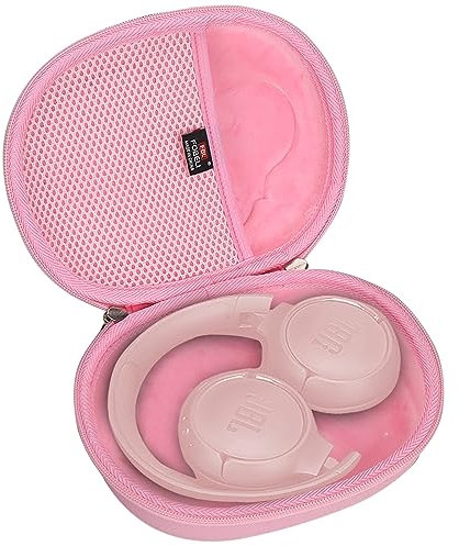 FBLFOBELI Headphone Cases EVA Hard Storage Case for JBL Tune 500BT/510BT/T450BT/710BT/JBL Live 650 BT NC On-Ear Wireless Bluetooth Headphone, Travel Protective Bag (Pink)