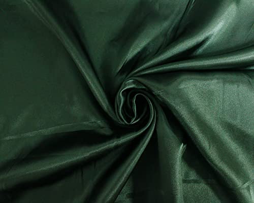 Polyester Satin Fabric - Bottle Green - Dress Lining Costume Fabric Material