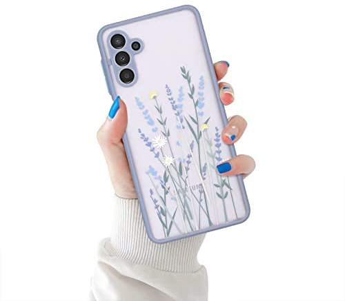 Ownest Handyhülle Kompatibel mit Samsung Galaxy A14 Hülle, Blumen Aesthetic Design Mädchen Case Silikon Matte PC TPU Transparent Kameraschutz Schutzhülle für Samsung A14 5G- Blume-J