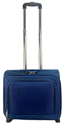 Maleta Trolley Equipaje de Mano Comercial piloto Medico Maletin con Ruedas y con 4 Compartimientos Color Azul