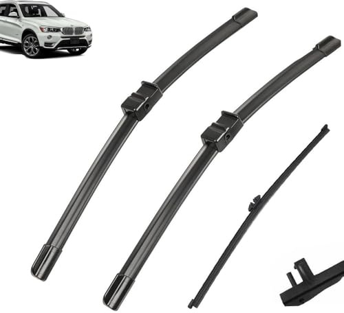 Autowischer kompatibel mit BMW X3 F25 2010–2017, Auto-Wischerblätter vorne und hinten, weiche Gummi-Scheibenwischer, automatische Windschutzscheibe, 26 Zoll + 20 Zoll + 13 Zoll, 2014 2015 2016 (Color