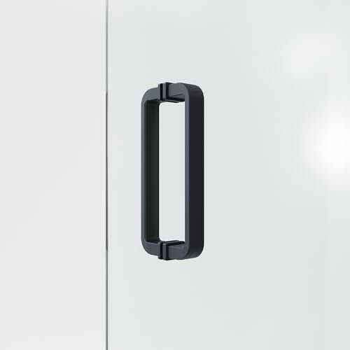 Glastürgriff, Duschkabinengriff, Duschtürgriff, mattschwarze Optik aus Zinklegierung, gewölbter Griff, Stangenlochabstand 145 mm, geeignet für Badezimmer, Küche, Zuhause, Büro und andere Szenen