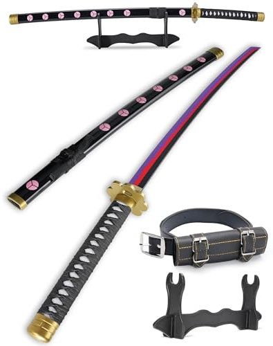 Cold Blade Roronoa Zoro Schwert - 104,1 cm Anime Katana Replik mit Gürtel und Ständer - Shusui Schwert mit authentischem Design