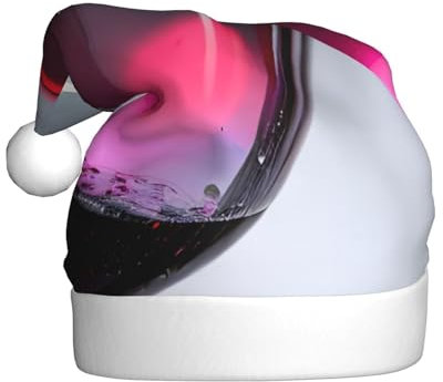 RoMuka Red Wine Bottle Glass Adult Plush Christmas Hat Warm Hat Suitable For Christmas Day Party Supplies