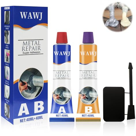 WAWJ® Magic Welding Glue, AB Glue Metall Reparatur Paste, Hochfestigkeitsschweißkleber, Riss Dicht Mittel Reparatur Mittel zum Reparieren Gussfehler Verwendet (50g)